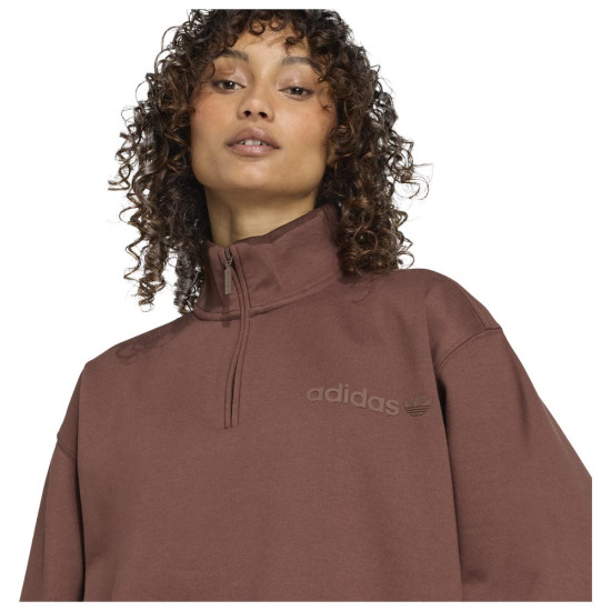 Adidas Γυναικείο φούτερ Essentials Linear 1/4-Zip Oversized Sweatshirt